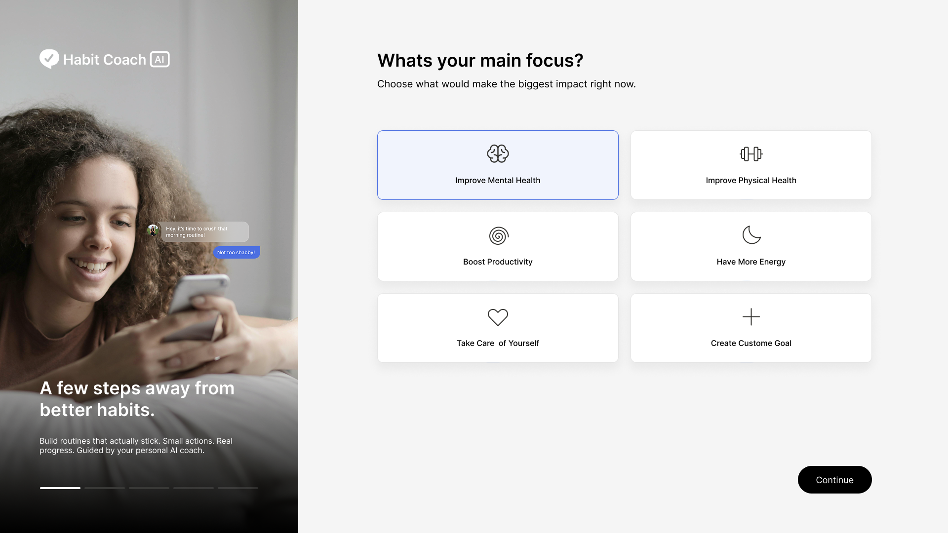 Onboarding — coach selection